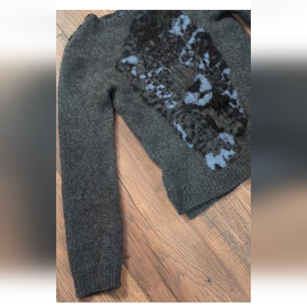 Stella McCartney For Gap Kids Gray Cheetah Cashmere Blend Sweater XXL (14-16). - Picture 4 of 16